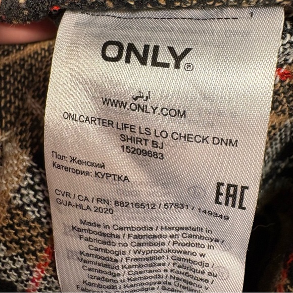 ONLY Plaid Button-Up Coat - Picture 4 of 6